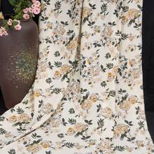 1 pieza, Tela de poliéster y spandex con estampado floral de rosas vintage, elástica en 4 direcciones, suave y transpirable, para confección de ropa, faldas y costura DIY hecha a mano. - Multicolor - Ver 10