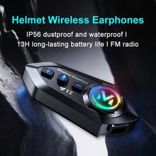 Motorcycle Helmet Headset Wireless Hands-Free Call Music Player Speaker FM Radio, Soft Mic And Hard Mic Two Styles Available Y12 - Y12-hard - View 3