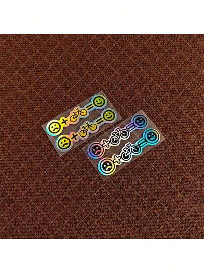 2pcs Waterproof PET Bicycle Stickers, Laser Material Design, Outdoor Cycling Frame Decor Anti-Scratch Cover