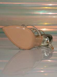 Tacones altos de aguja con puntera puntiaguda envuelta en cristal, estilo europeo y americano para fiestas y clubes - Dorado - Ver 7