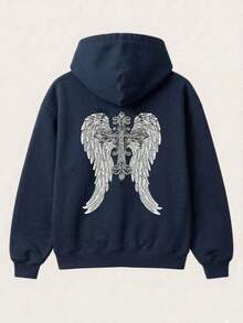Sweatshirt/Sweatshirt With Cross Wings, Premium Tracksuit, Streetwear, Casual  Jacket - 藏蓝色 - 查看 6