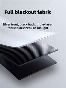1pc Portable Blackout Roller Blinds With Suction Cups, Sun Shading, Heat Insulation, Privacy Protection, No Installation Required, Suitable For Home, Bedroom, Office, Bathroom, Storage Room, And Car Sun Visor - Sunshade Curtain - View 3