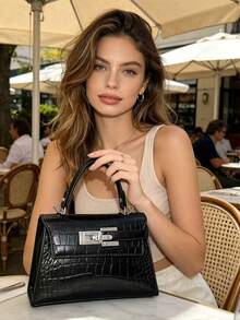 鳄鱼纹迷你包，三合一背法，可作手提包/单肩包/斜挎包，耐磨耐用，百搭风格，可装手机和口红，时尚休闲必备单品 - 彩色 - 查看 2