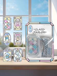 3D Embossed Colorful Glass Window Stickers, Aesthetic Scrapbooking Decorative Stickers, Suitable For Handmade Bookmarks And DIY Crafts - Multicolor - View 7