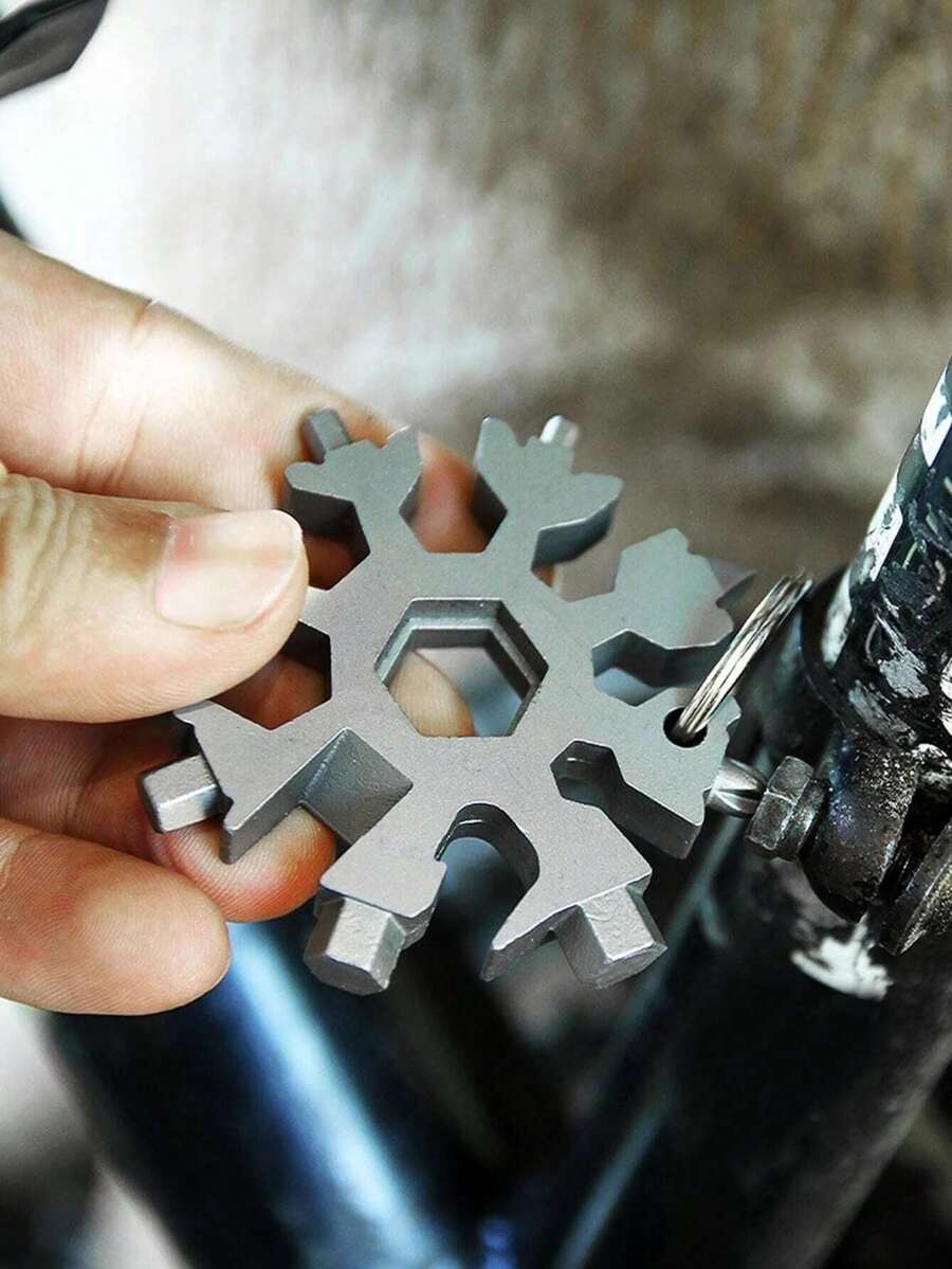 1 chiếc cờ lê đa năng hình bông tuyết, tua vít mini sáng tạo, chất liệu kim loại chắc chắn, dụng cụ bảo trì cầm tay tiện dụng. - Cờ lê hình bông tuyết đa chức năng - Xem 1