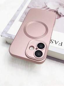 Fashionable Magnetic Matte Soft Phone Case, Compatible With IPhone 17 Pro Max, 17 Pro, 17 Air, 17, 16, 15, 14 Plus, 13, 12, 11 Pro Max, Glass Lens, Supports Wireless Charging - Pink - View 2