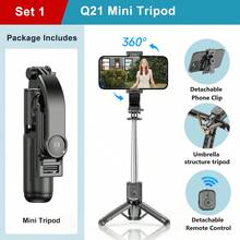 Mini Selfie Stick Tripod With Bluetooth Wireless Remote Control, 360° Rotation Phone Holder,Extendable Smartphone Ground Stand, Compatible With IPhone Android For Travel, Vlogging, Live Streaming, Video Recording ,Photo Shooting - 查看 14