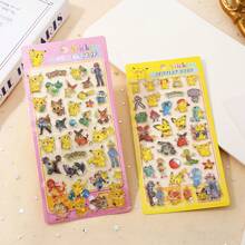 pokemon 2/4/8 piezas Juego de pegatinas de Pokémon con efecto holográfico, pegatinas decorativas de dibujos animados lindos para scrapbooking, diario, manualidades, mercancía de anime, adecuado para equipaje, funda de teléfono, taza, decoración de ventanas - Multicolor - Ver 4