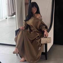 Vestido largo de mujer elegante y retro con botones nuevo de primavera y verano vestido de fiesta casual y elegante para ocasiones especiales y eventos formales con diseño moderno y cómodo para uso diario o fiestas de noche con estilo único y  actual - Marrón - Ver 6