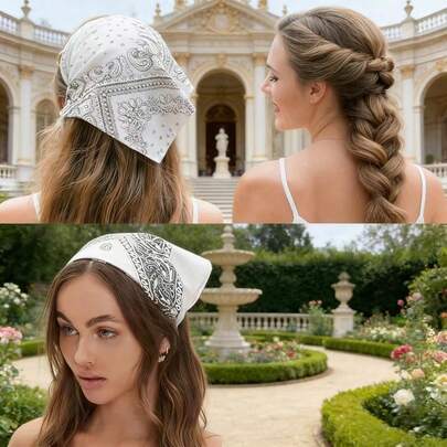 Băng đô bandana họa tiết Paisley unisex, kiểu dáng boho co giãn, khăn trùm đầu in họa tiết retro, phù hợp cho sử dụng hàng ngày, hoạt động ngoài trời, phụ kiện thời trang.