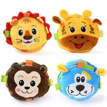 1pc Plush Animal Shaped Squeaky Dog Toy Ball, Soft Interactive Dog Chew Toy With Crinkle Paper, Cute Forest Animal Squeaker Ball Suitable For Small Dogs & Puppies, Durable Boredom Relief Dog Toy - Multicolor - View 7