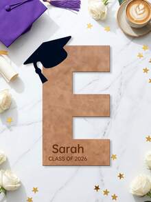 1 pieza Libro de mensajes de graduación de madera personalizado, texto personalizable, Clase de 2026, regalo para mujeres y hombres, decoración de escritorio para fiesta de graduación, accesorio fotográfico premium - Multicolor - Ver 24