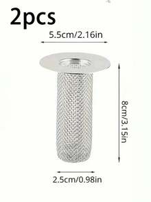 2pcs Drain Covers, Hair Catcher Filters, Suitable For Bathroom Sink, Shower Drain Strainer - Silver - View 10