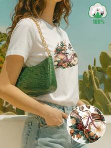 Women T-Shirts - [White] - View 4