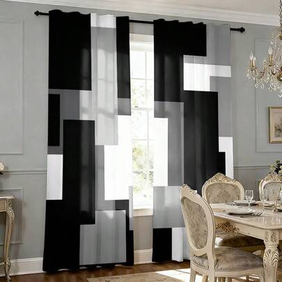 2 pièces Rideaux style bande dessinée, rideaux occultants en polyester pour salon, chambre à coucher, décoration de la maison, décoration de chambre de mariage, rideaux occultants sans perçage, décoration de Noël pour la maison, ensemble de rideaux de cuisine, décoration de chambre d'enfant, rideaux de porte, convient pour la Saint-Valentin, l'anniversaire, le mariage, l'usage quotidien à la maison, l'anniversaire, Thanksgiving, la fête des mères, les fêtes à thème, convient pour les cadeaux et l'usage personnel