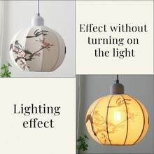 1 chụp đèn vải hiện đại đẹp mắt, màu be, dùng thay thế cho đèn trần phòng khách, phòng ăn, phòng ngủ, không cần nguồn điện hoặc pin. - Nhiều màu - Xem 6