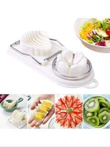 1 pieza Cortador y rebanador de huevos 2 en 1 compacto - Perfecto para huevos duros, incluye separador de frutas, plástico/metal, fácil de usar, ideal para cocinas pequeñas - Multicolor - Ver 3