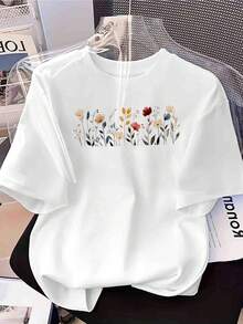 Women T-Shirts - [White] - View 1