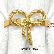 6pcs Gold Butterfly Napkin Rings, Elegant Tabletop Decor - Gold - View 3