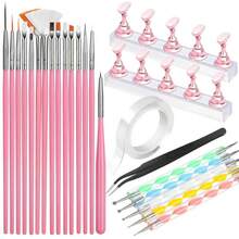 Bộ dụng cụ vẽ móng FANDAMEI, cọ vẽ móng, 15 cọ vẽ móng, 5 dụng cụ chấm móng, giá đỡ móng, giá kẹp móng để sơn móng, giá đỡ móng giả, dụng cụ làm móng, dụng cụ thiết kế móng - Nhiều màu - Xem 6