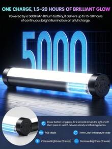 Rechargeable LED Neck Light With RGB Effects, Soft Lighting For Live Streaming And Selfie Photography, RGB LED Handheld Light For Selfie, Live Streaming, Video Shooting, Outdoor Night Scenes And Ambient Lighting - Type a - View 7