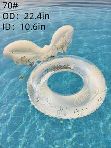 Transparent Butterfly Inflatable Swimming Ring With Wings, Glitter Colorful Pool Float, Cute Summer Swimming Pool Toy, Suitable For Beach, Vacation, Party - Multicolor - View 13