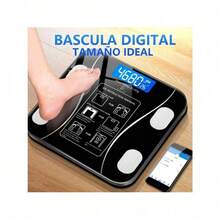 Bascula Digital Inteligente Con App Control Peso y Carga USB Báscula de peso inteligente multifuncional - Negro - Ver 10
