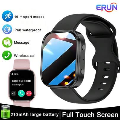 ERUN 2026 New Smart Watch For Men And Women, 1.88-Inch High-Definition Large Screen Wireless Call Smart Watch, Portable Watch, Multi-Functional Sports Watch With Music Playback, Suitable For Android/Apple Mobile Phones, Wireless 5.0, Customizable Dial, Step Counting, IP68 Waterproof, Multiple Sports Modes, Sports Partner, Activity Monitor, Lightweight Watch, Gift For Both Men And Women.