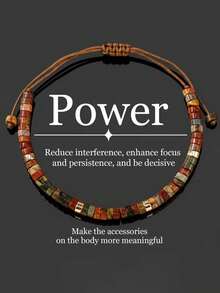This New Natural Stone Bracelet For Women Features A Bohemian Vintage Gray Design, Symbolizing Reduced Distractions, Enhanced Focus And Perseverance, And Decisive Decision-Making. It Is Suitable For Everyday Wear, Parties, And Gatherings - Reddish Brown - View 5