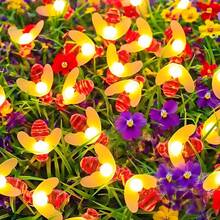 20/50pcs Cute Realistic Bee Shaped Solar Powered LED String Lights, Warm White/Multi-Color Options, 8 Lighting Modes, Suitable For Indoor And Outdoor Decoration In Spring, Summer And Autumn - Multicolor - View 6