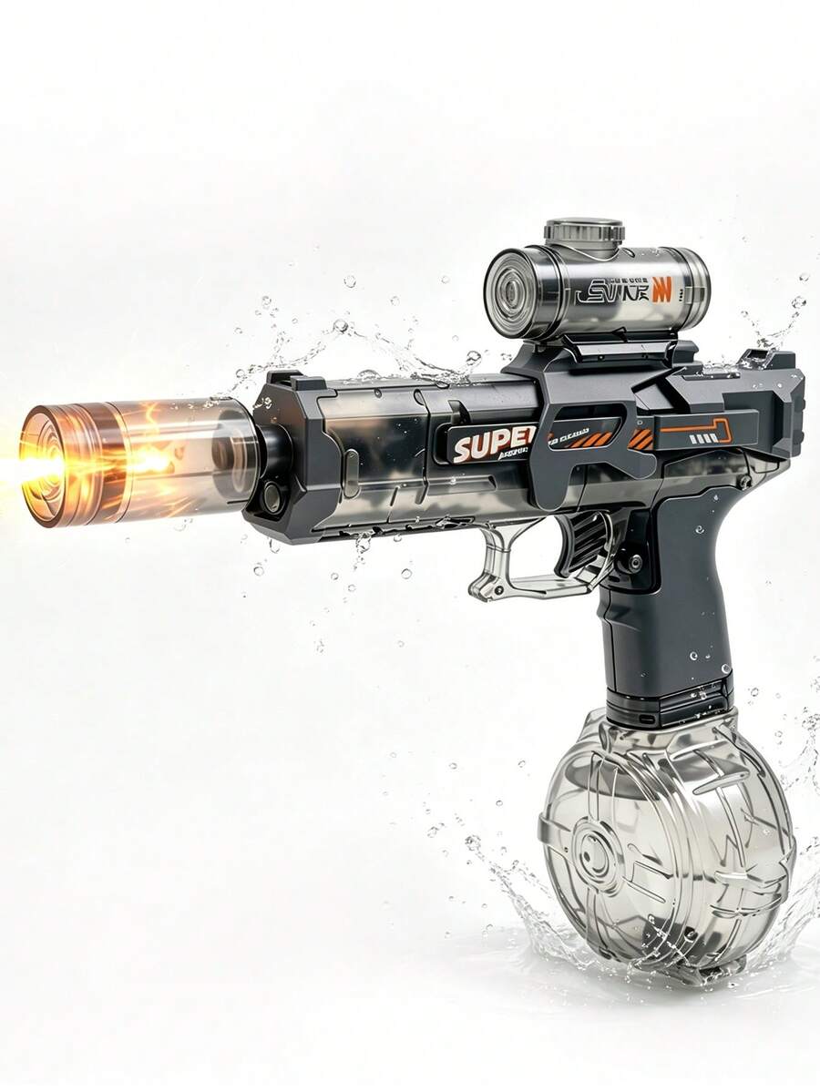 Fashion Ice Mouse Electric Water Blaster Automatic Firing With Cool Light Effects High-Pressure Water Flow Realistic Recoil Experience Large Capacity For Boys Girls Adults Summer Outdoor Water Party - 彩色 - 查看 1