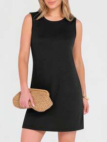 Đầm DOUCIU dành cho nữ, kiểu dáng thường ngày, đầm maxi không tay, đầm tank top, trang phục đi biển, nghỉ mát. - màu đen - Xem 6