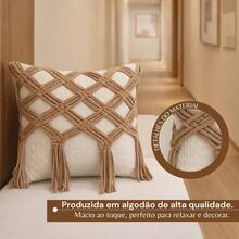 Handmade Braided Cotton Macrame Cushion Cover 45cm X 45cm - Chocopalha73 - View 4