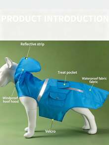 Imperméable pour chien Zellar Brand, léger et respirant, 100 % imperméable, avec capuche, convient aux chiens de taille moyenne à grande, et comporte un col et des bandes réfléchissantes de sécurité. - imperméable pour chien - Voir 3