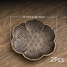 CHIGO 3.7 Inch Plum Blossom Shaped Multi-Function 9-Hole Incense Burner & Tray, Suitable For Home, Yoga, Meditation, Aromatherapy, Valentine's Day Gift - Bronze - View 12