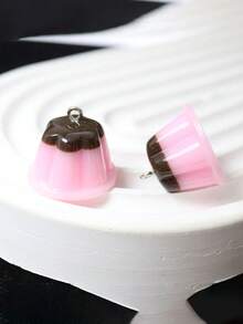 10 chiếc/20 chiếc/50 chiếc/100 chiếc Mặt dây chuyền hình bánh pudding tráng miệng bằng nhựa giả thịt, phụ kiện trang sức DIY - bánh pudding - Xem 10