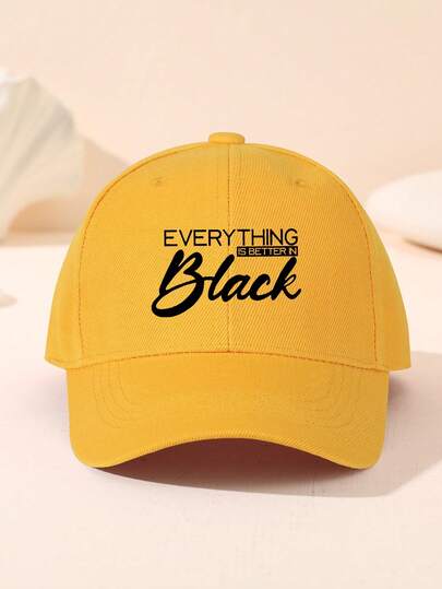1pc Letter Slogan Graphic Print Baseball Cap, Adjustable Comfortable Breathable Snapback Hat, Suitable For Spring/Summer Travel, Sun Protection, Lightweight Unisex Design For Daily Wear, Graduation, Back To School, Outdoor Sports, Beach Vacation