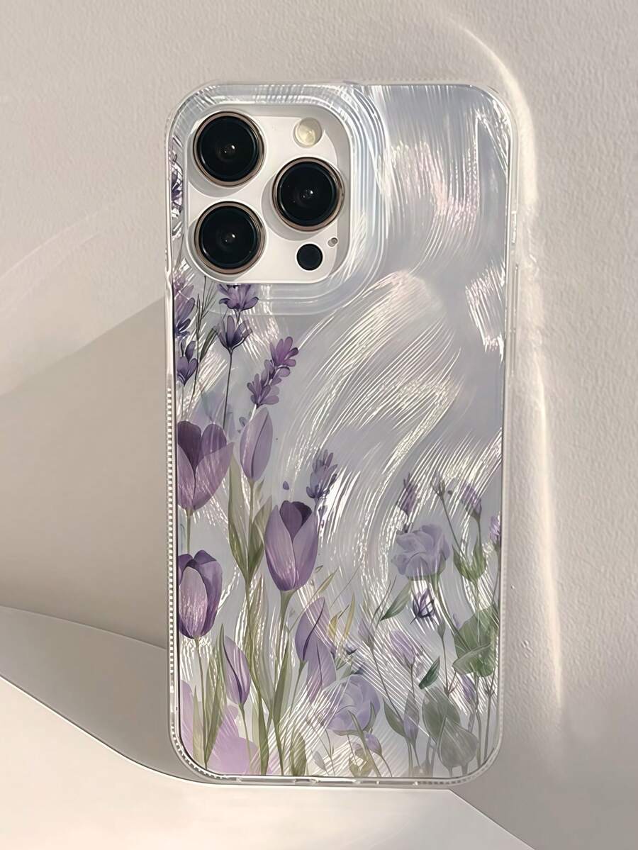 1 ốp lưng điện thoại IMD Feather Chiffon & Creative Purple Flower Print tương thích với Samsung Galaxy S25, S25 Ultra, S24 Ultra, Galaxy S23 Ultra, S23, S22 PLUS, S21U, S21FE, S24FE, S22, S20FE, 17, 16, 15, 14, 13, 12, 11 Pro Max, XS, XR, X, 7, 8, Plus - Màu chuyển sắc - Xem 1