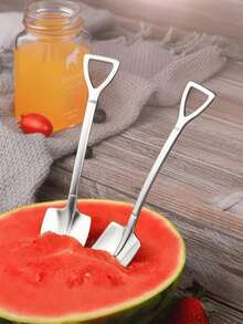 Muỗng tráng miệng hình thìa dễ thương bằng thép không gỉ, chống gỉ sét - Bạc - Xem 5