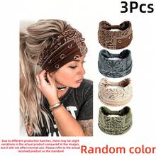 1Pc/2/3Pcs Vintage Paisley Pattern Headband, Women's Colorful Headscarf, Sports Sweatband, Yoga Hair Accessory, Bohemian Style Women's Scarf - Multicolor - View 15
