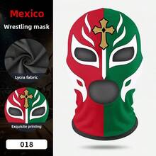 Wrestling Mask For Party Role Play, Funny Hero Printed Milk Silk Fighting Mask - Multicolor - View 14