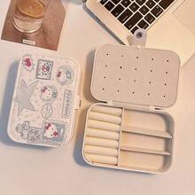 Hộp đựng trang sức cao cấp, tinh tế, dung tích lớn, dễ mang theo của SANRIO, dùng để đựng bông tai, dây chuyền, nhẫn, mẫu mới năm 2026, hộp trang sức dễ thương dành cho phụ nữ. - Nhiều màu - Xem 9