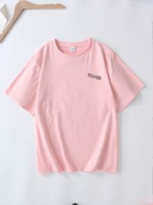 Áo thun cổ tròn in chữ và mặt, áo top mùa hè thường ngày size lớn cho nữ, in thời trang tay ngắn. Phù hợp cho kỳ nghỉ hè, kỳ nghỉ bãi biển, mặc mùa xuân, Ngày lễ Tình nhân, lễ hội, quà tặng Ngày của Mẹ, lễ tốt nghiệp, trang phục quay lại trường, lễ tốt nghiệp, trang phục giáo viên nữ, cũng phù hợp để mặc hàng ngày, đi chơi, dã ngoại, kỳ nghỉ, bãi biển, tiệc tùng, tụ tập, trường học, lễ hội âm nhạc, kỳ nghỉ, đi làm, thể dục, đám cưới, năm mới, áo top mùa xuân, quần áo mùa hè nữ, quần áo kỳ nghỉ nữ - Hồng - Xem 2