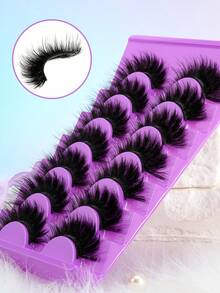 7 Pairs Glue-Free Full Lash Thick False Eyelashes, Natural Look Enlarging Eyes, Soft & Non-Irritating - View 2