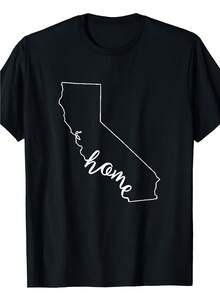 Camiseta "California Native Home Love", Camisetas de California, Ultra Suave, Cuello Redondo, Ajuste Cómodo,  de Moda, Camiseta para Hombre, Tela Pura, Peso Regular, Tallas S a XXXL, Camiseta Cómoda con Estampado Gráfico, Camiseta para Todas las Temporadas, para Uso Diario al Aire Libre. - Negro - Ver 1