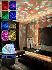USB Powered LED Starry Night Light Projector With Remote Control - 3 Enchanting Lighting Effects: Rotating Stars, Aurora, Water Wave - Rotatable Ambiance Lamp, Suitable For Indoor And Living Room Decor, An Ideal Gift - Multicolor - View 10