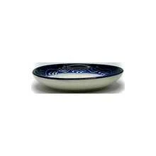 , All - In - One Premium Ceramic Garlic Grater Plate 4 - Piece Set - Blue Gradient Floral Design - Garlic, Ginger, Chocolate, And More! - Comes With 5 Inch Plate, Peeler, Brush, And Stand - Viền hoa chuyển màu xanh lam - Xem 4