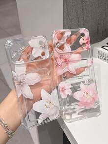 Estuche de teléfono a prueba de golpes con lirios rosas y blancos, regalo de primavera - transparente 5 - Ver 5