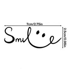 1 pieza Pegatina decorativa para coche, texto "Sonríe" Pegatina decorativa con cara sonriente, pegatina pequeña y bonita, adecuada para decorar el espejo retrovisor del coche, el panel trasero del teléfono móvil, el espejo del hogar - etiqueta engomada - Ver 3