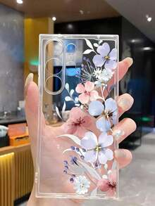 1 Piece Soft Phone Case With Artistic Floral Pattern, Compatible With Huawei Honor, Compatible With Redmi, Compatible With Galaxy A04e/12/A13/A14/A34/A50/A52/A53/A54/S21/S22/S23/S24/S25/S25Ultra/S25FE/S26/S26 PLUS/S26 ULTRA/S26 EDGE, 6A/7A/8A, 12T/13T/15T/15T Pro, International Version, Not The Domestic Version - 透明 17 - 查看 4